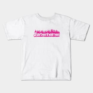 Barbenheimer, barbienheimer flame. Barbie x Oppenheimer movies Kids T-Shirt